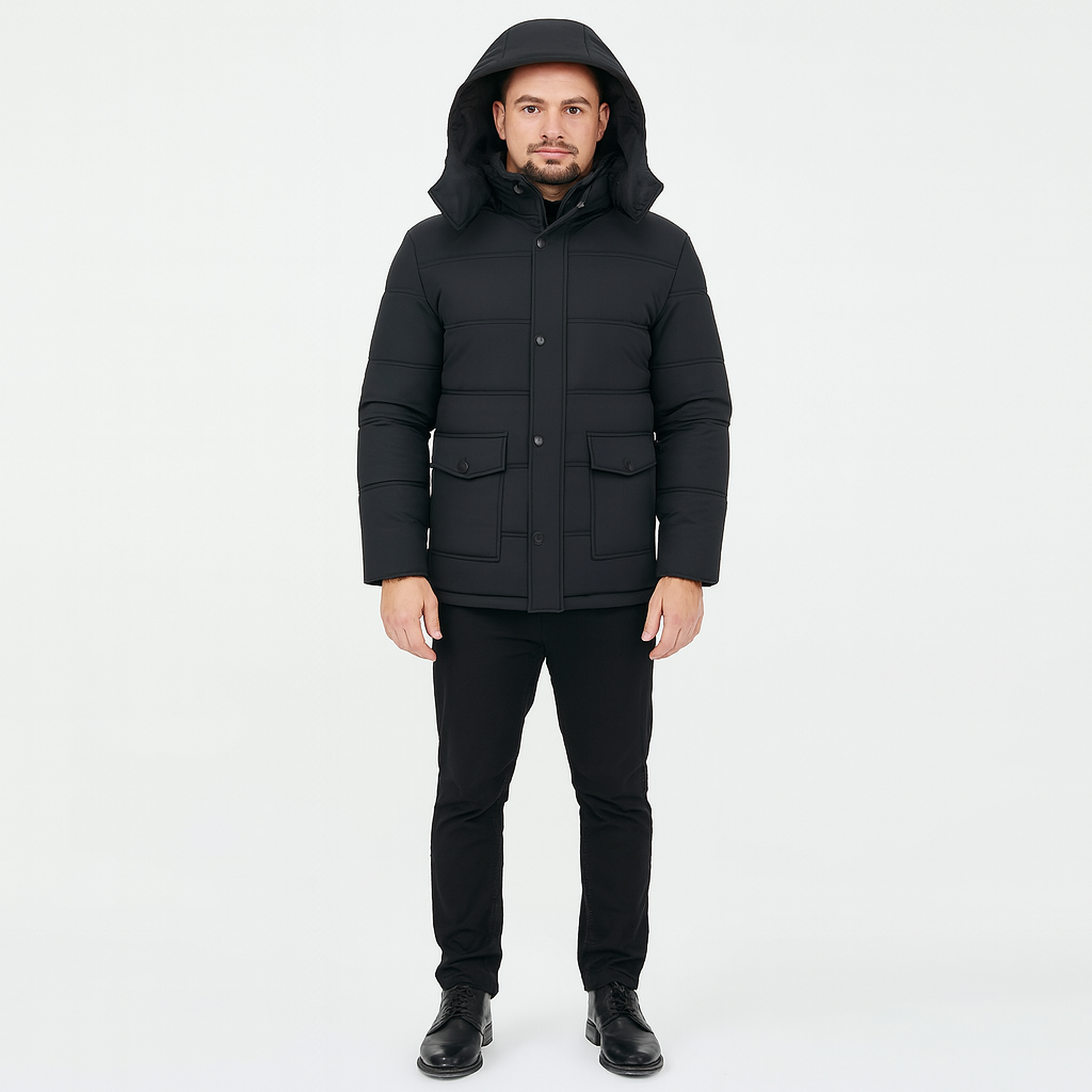 Men’s Luxury Fleece-Lined Long Winter Coat – Warm Elegant Overcoat