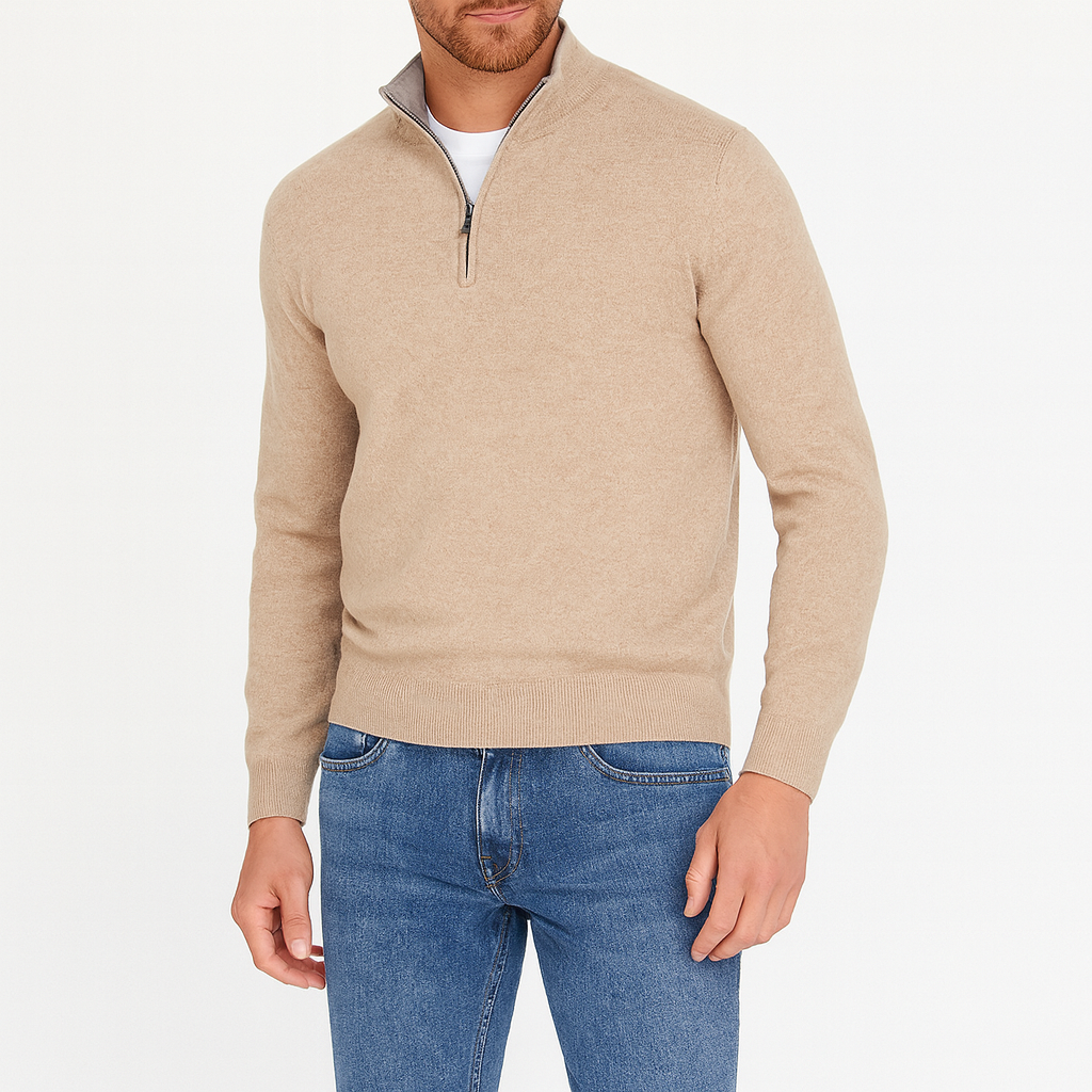 Lightweight Knit Half-Zip Sweater for Men – Smart Spring Layer