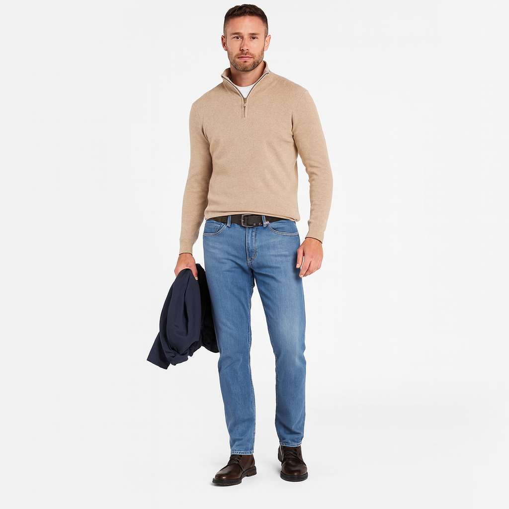 Lightweight Knit Half-Zip Sweater for Men – Smart Spring Layer