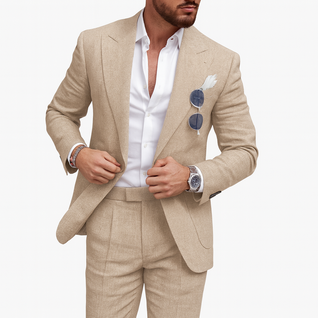 Lightweight Linen Two-Piece Suit for Men – Summer Tailored Set