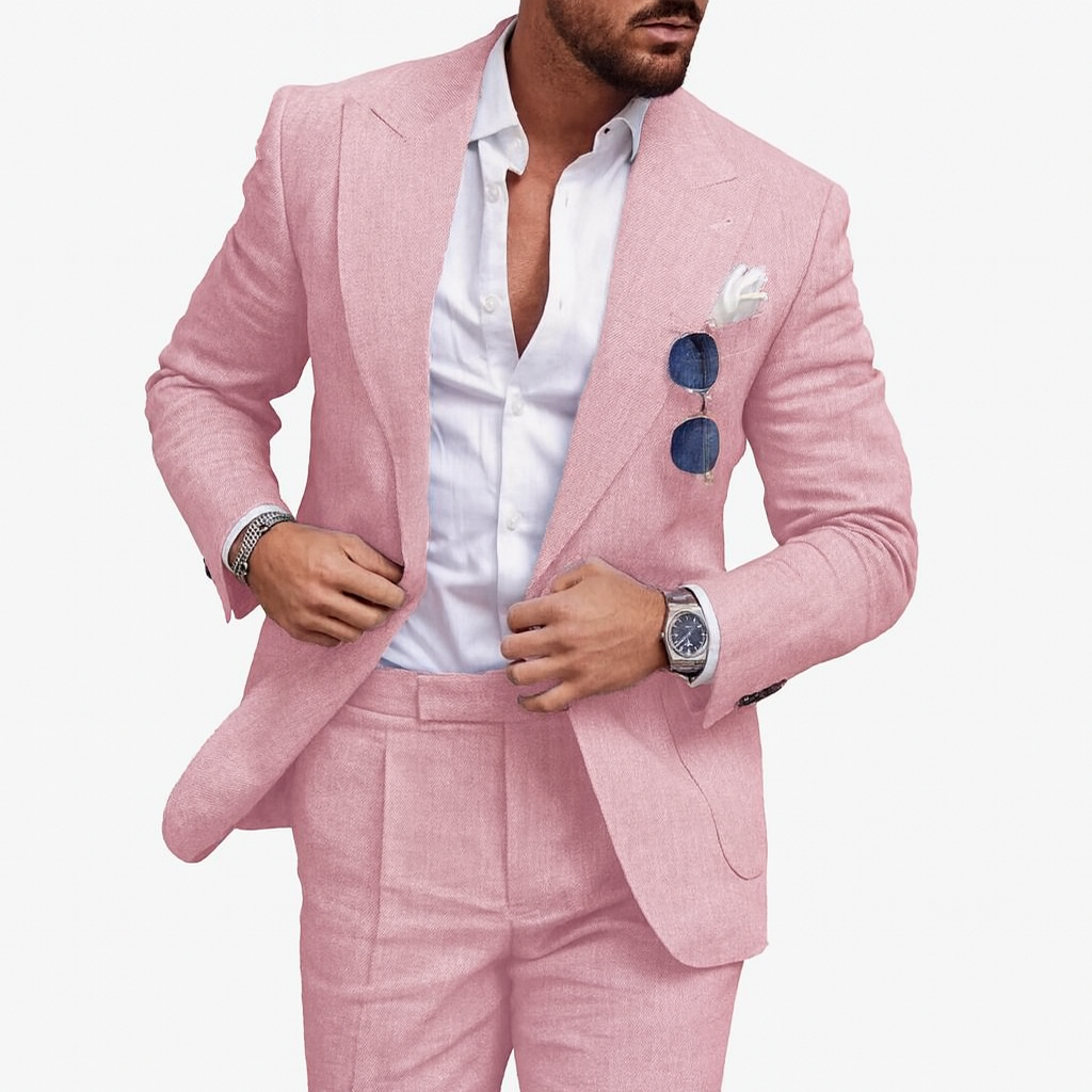 Lightweight Linen Two-Piece Suit for Men – Summer Tailored Set