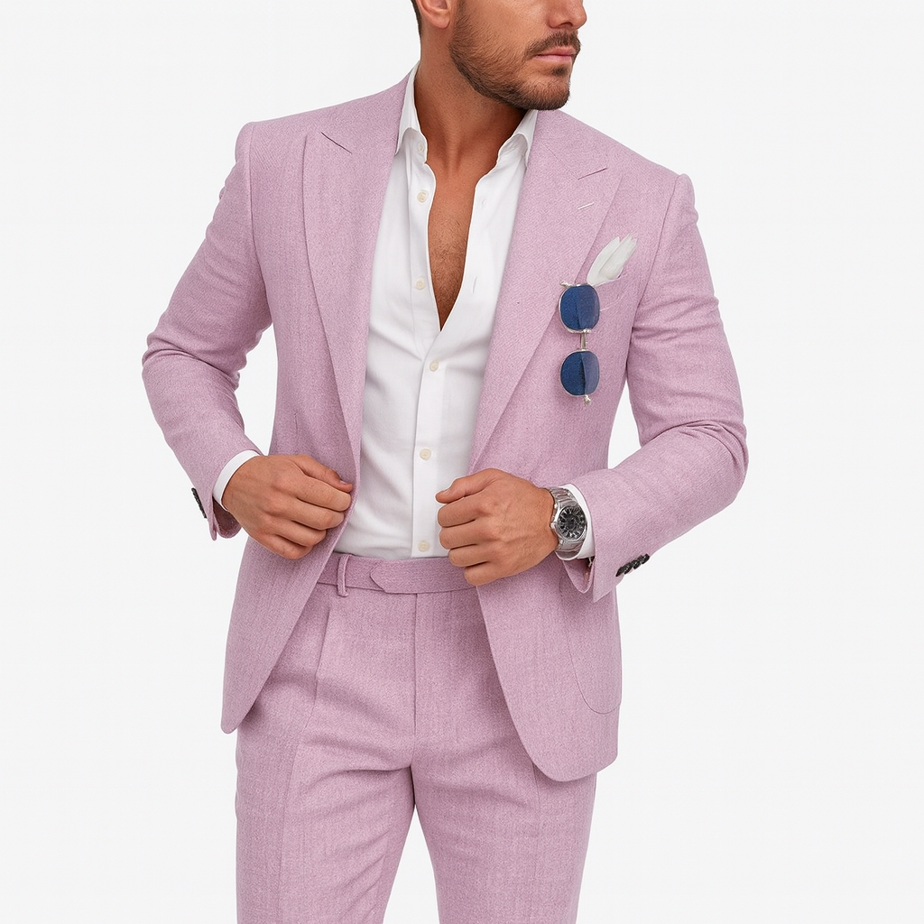 Lightweight Linen Two-Piece Suit for Men – Summer Tailored Set