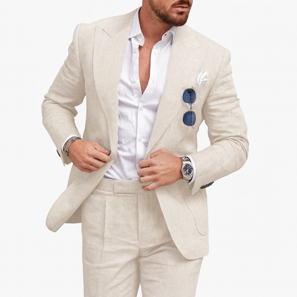 Lightweight Linen Two-Piece Suit for Men – Summer Tailored Set