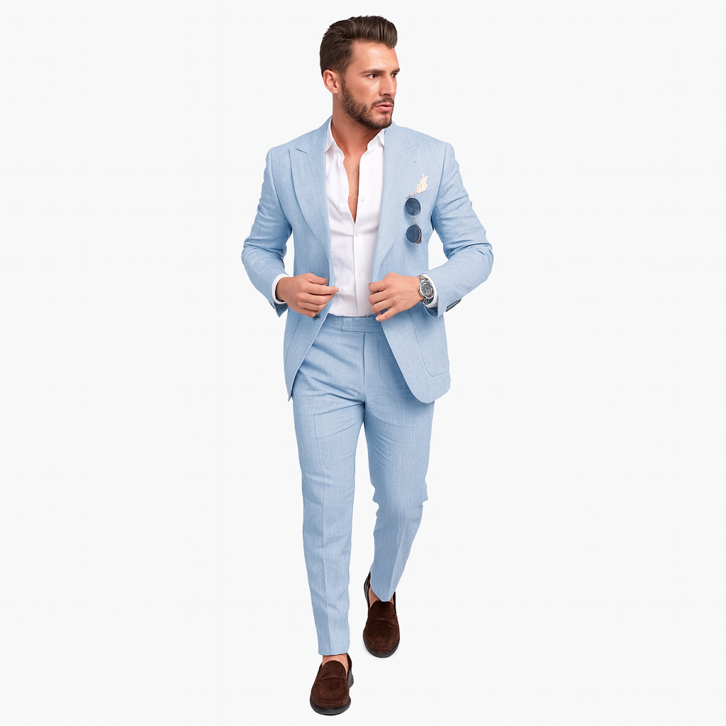 Lightweight Linen Two-Piece Suit for Men – Summer Tailored Set