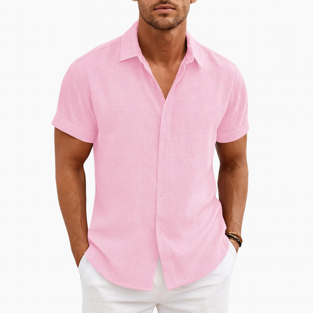 Lightweight Linen Short-Sleeve Shirt for Men – Casual Summer Essential