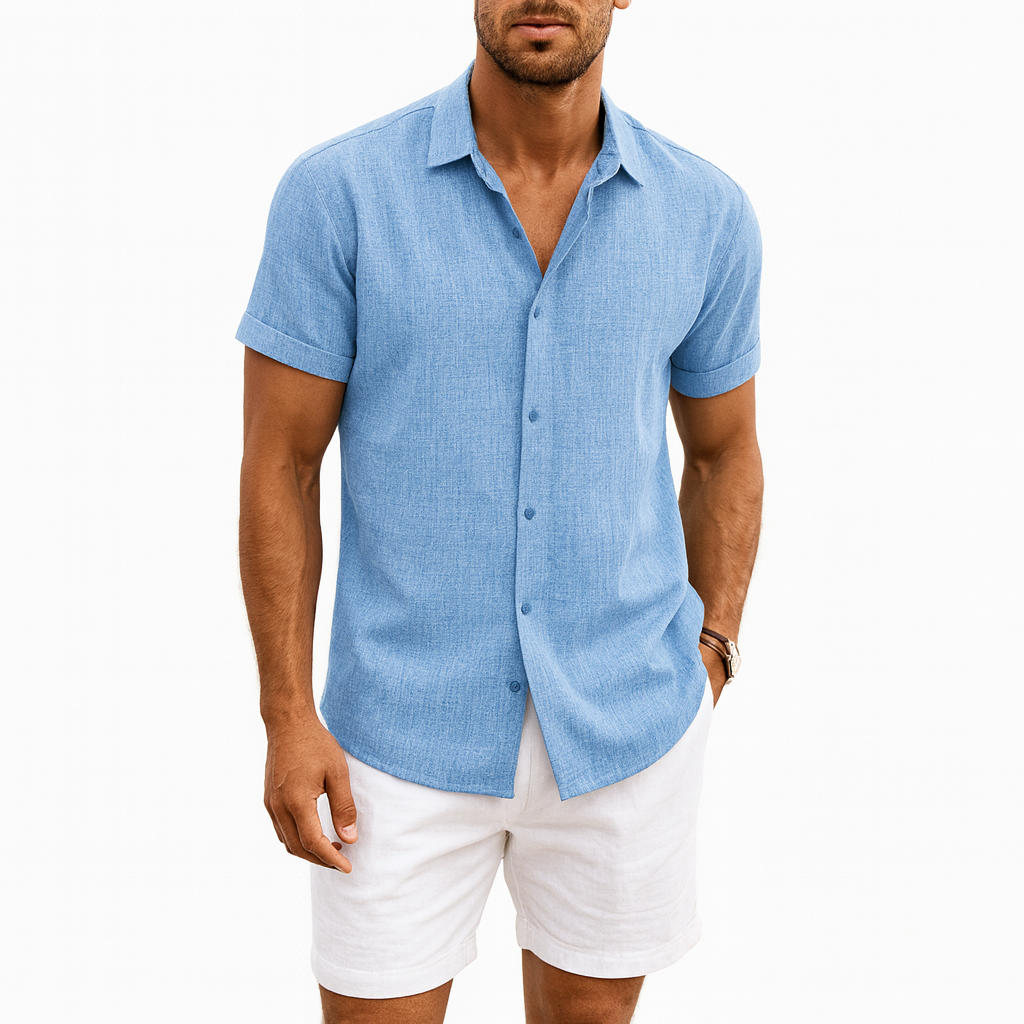 Lightweight Linen Short-Sleeve Shirt for Men – Casual Summer Essential