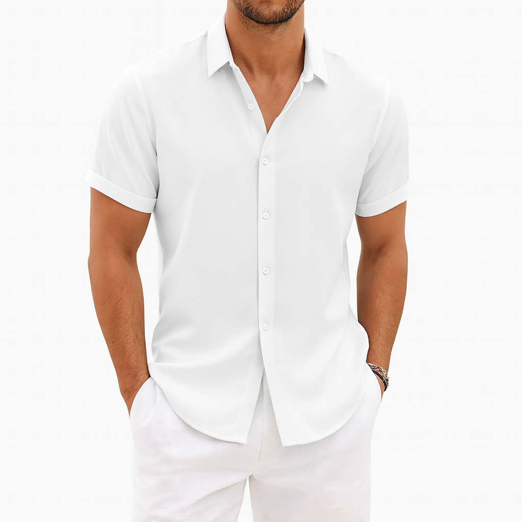 Lightweight Linen Short-Sleeve Shirt for Men – Casual Summer Essential