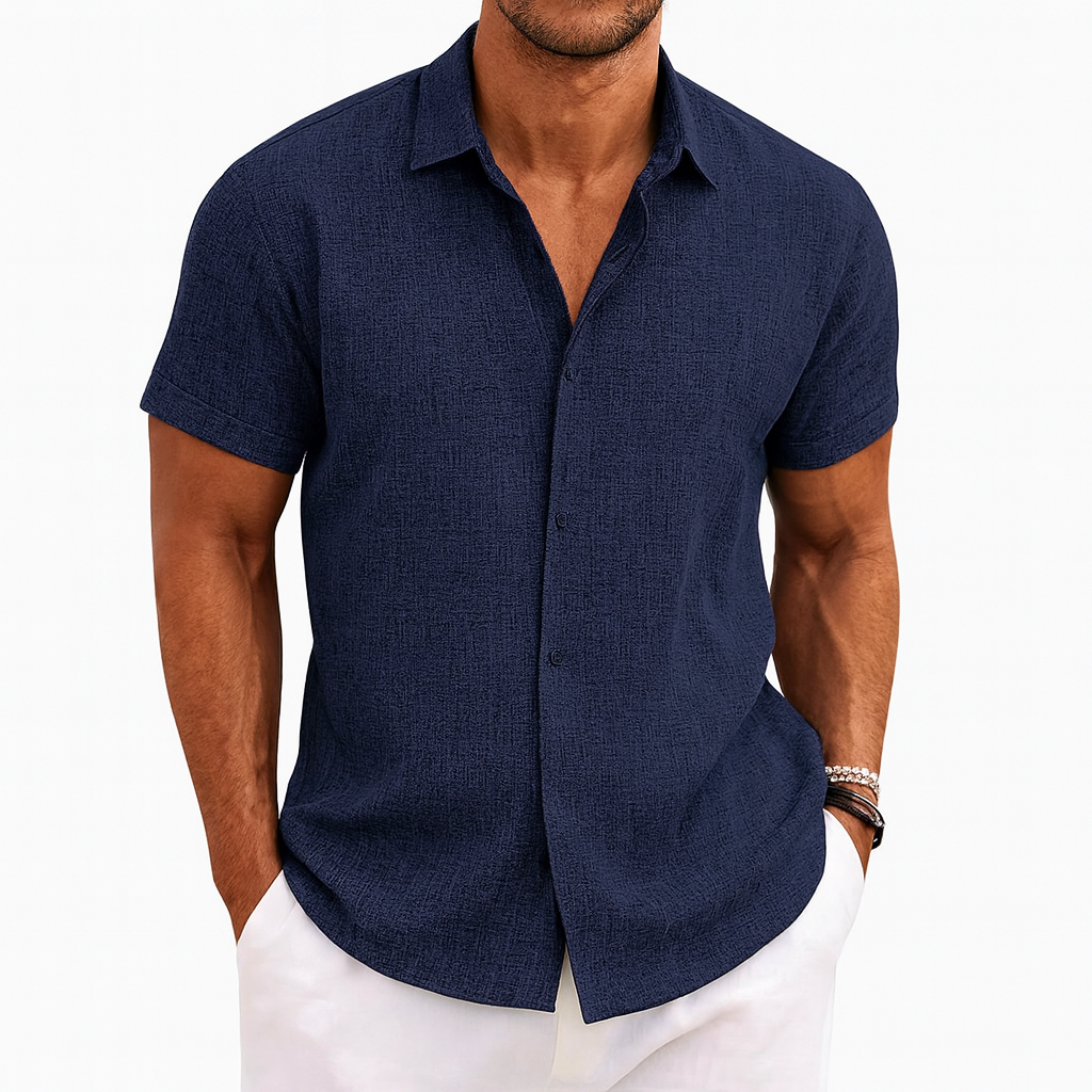 Lightweight Linen Short-Sleeve Shirt for Men – Casual Summer Essential