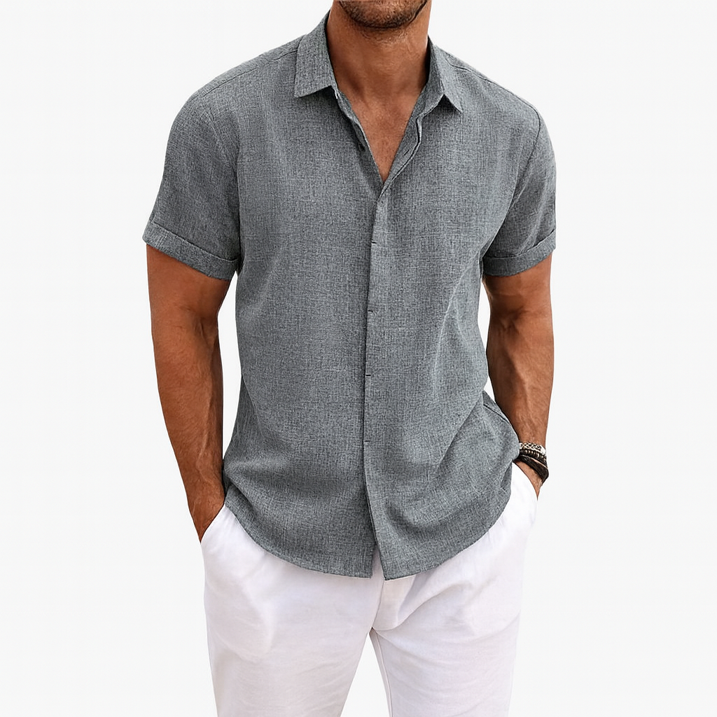 Lightweight Linen Short-Sleeve Shirt for Men – Casual Summer Essential