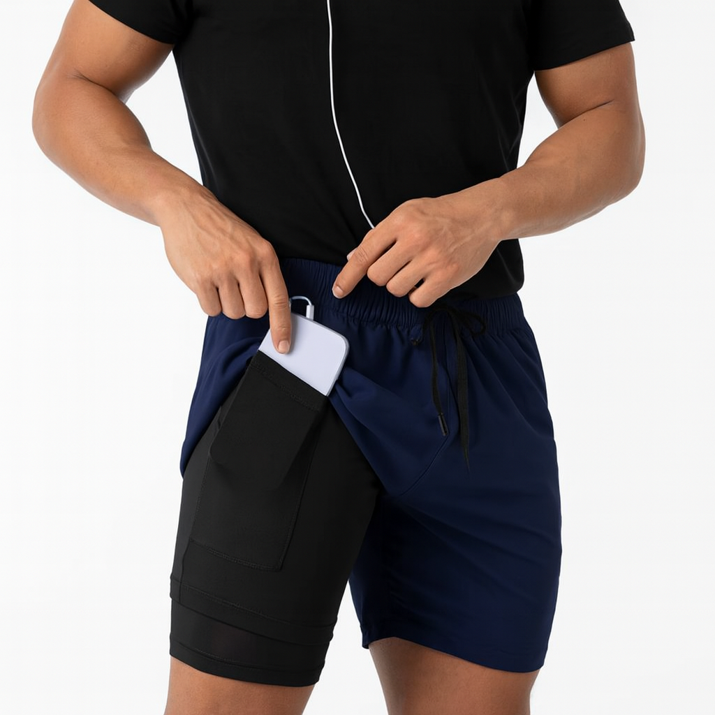 Lightweight 2-in-1 Running Shorts for Men with Phone Pocket
