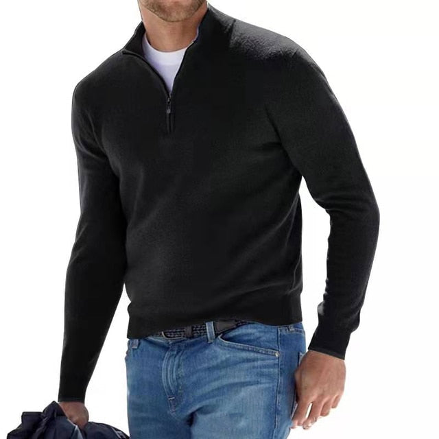 Lightweight Knit Half-Zip Sweater for Men – Smart Spring Layer