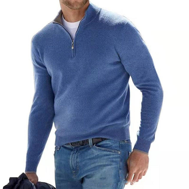 Lightweight Knit Half-Zip Sweater for Men – Smart Spring Layer