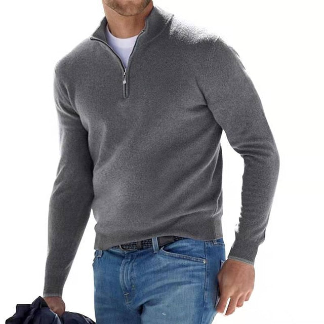 Lightweight Knit Half-Zip Sweater for Men – Smart Spring Layer